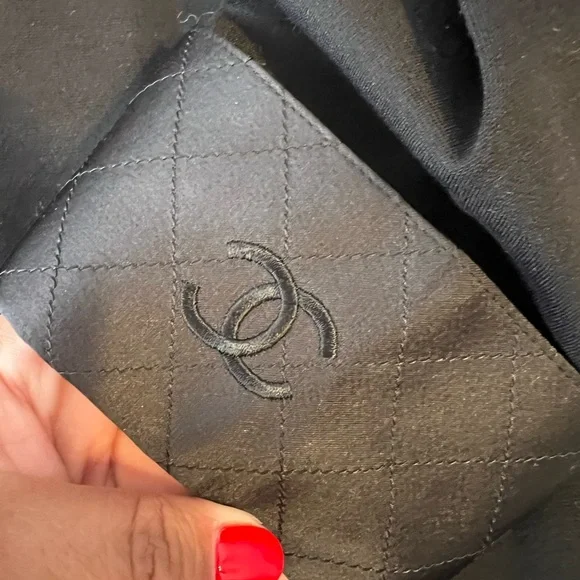 CHANEL Black and Gray Women's Top